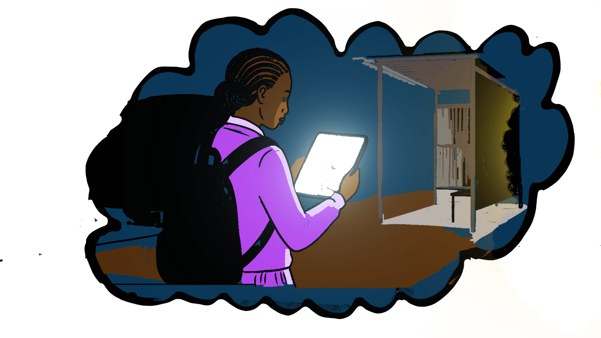 Illustration of cmm on the phone with her uncle.