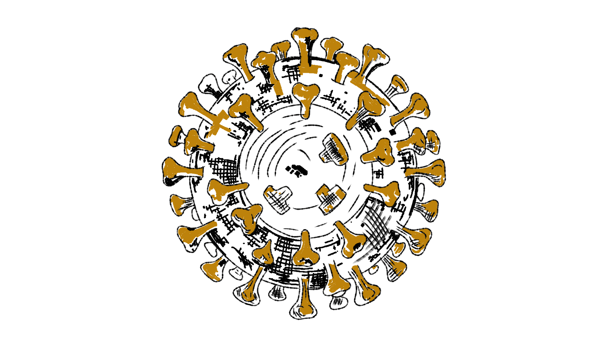 Illustration of a virus.