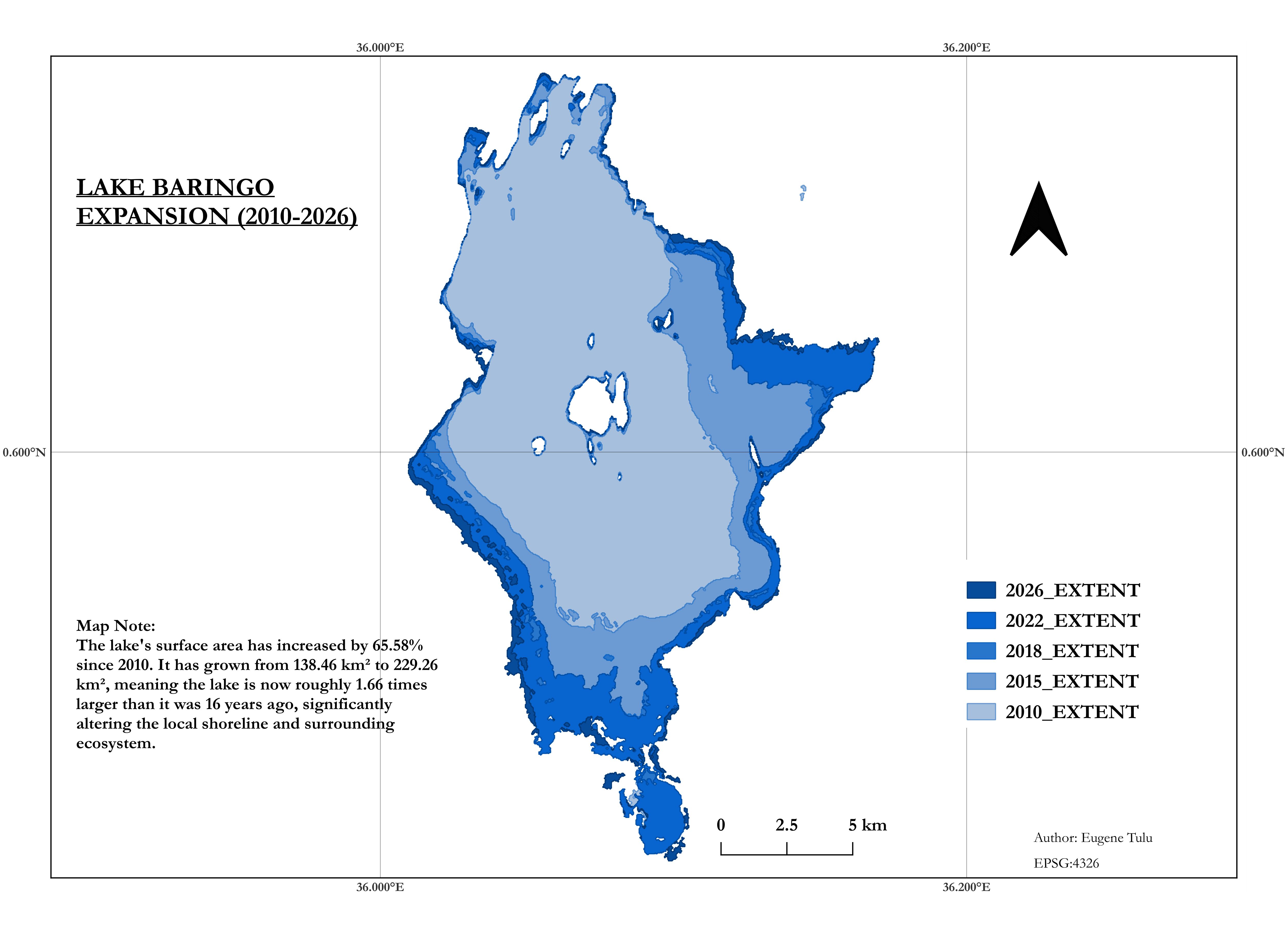 Lake Baringo shoreline changes