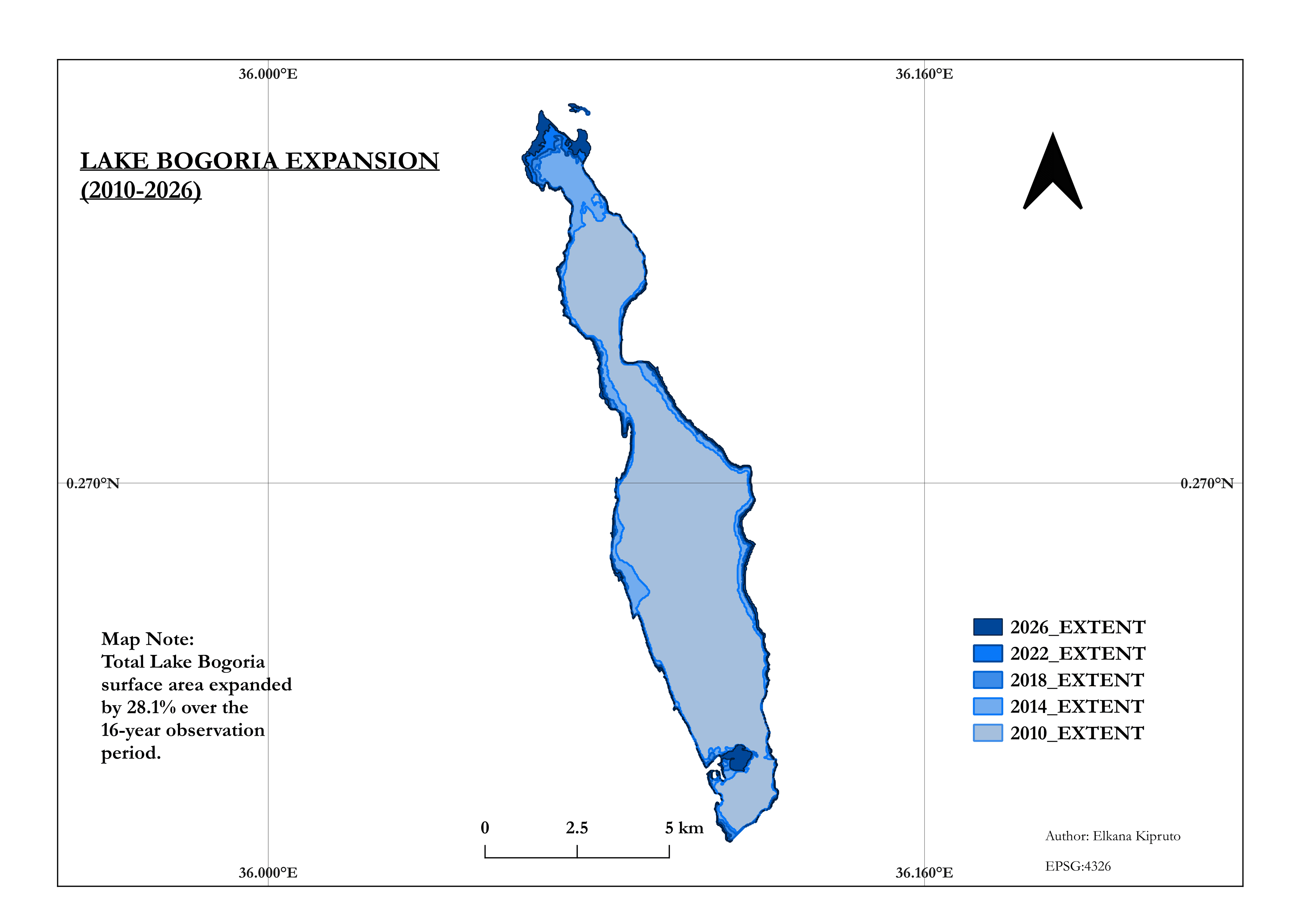 Lake Bogoria shoreline changes